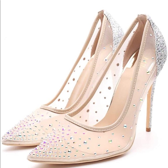 Rhinestone Mesh Pumps (Louboutin Follies Strass vibes!) ❤️ Wedding Shoes - Picture 13 of 15